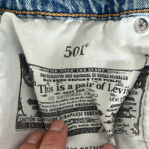 Blue Levi High Rise Denim Shorts - Picture 5 of 5